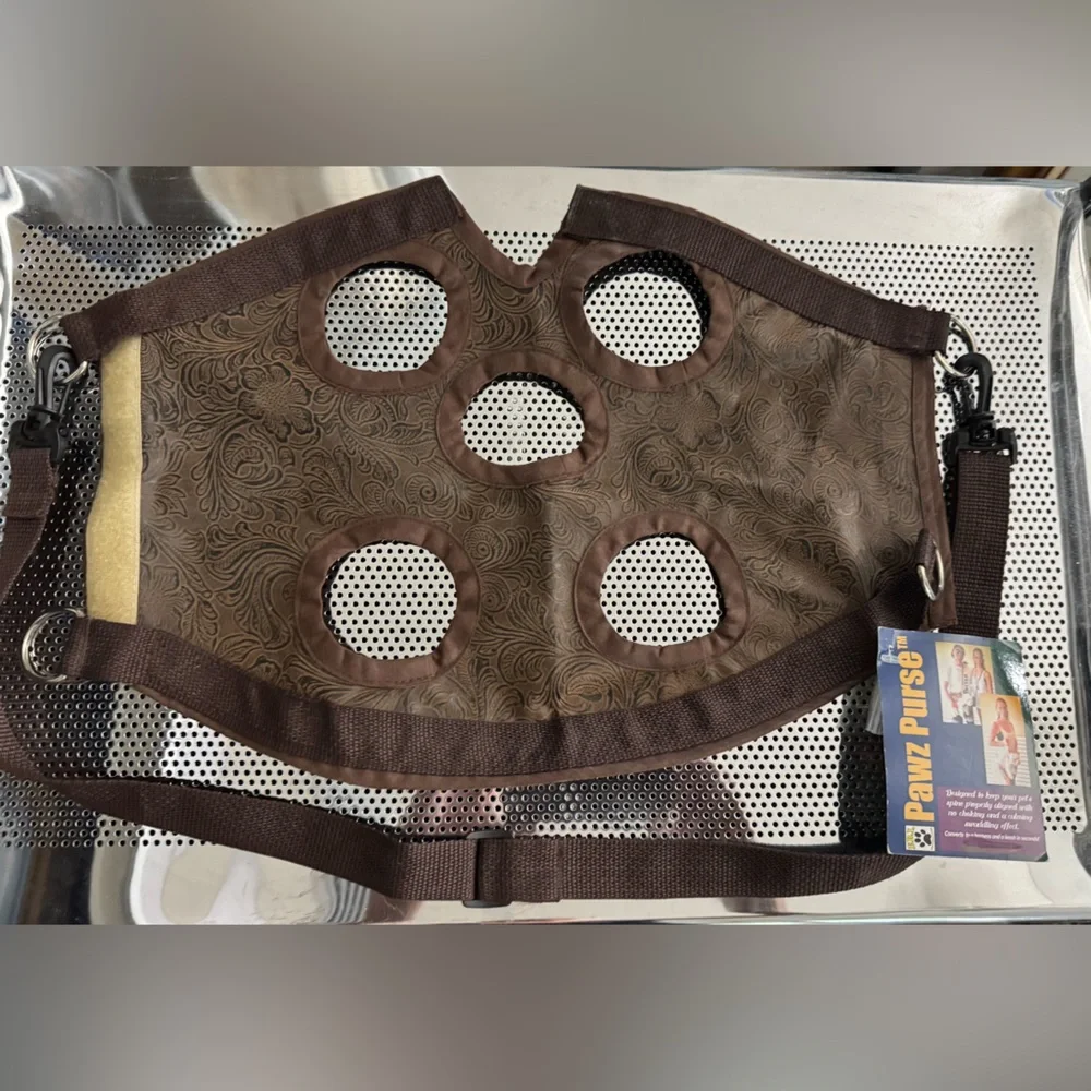 Pawz Purse Dog Carrier - dark brown suede design - never used